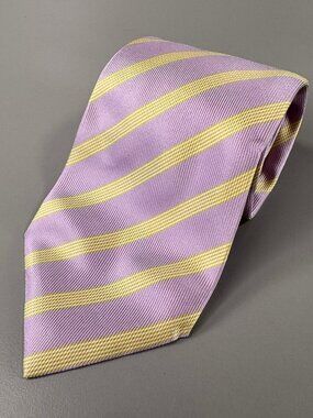 Luigi Borrelli Napoli Lavender & Lime 100% Silk Made in Italy EUC